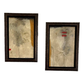 Contemporary Abstract Mixed Media Paintings by John Baughman, Pair, 2003 For Sale