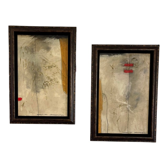 Contemporary Abstract Mixed Media Paintings by John Baughman, Pair, 2003 For Sale