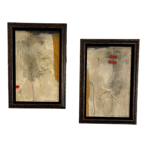 Contemporary Abstract Mixed Media Paintings by John Baughman, Pair, 2003