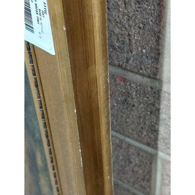 Antique Framed Cattle Watering Oil on Canvas Painting For Sale In Greensboro - Image 6 of 11