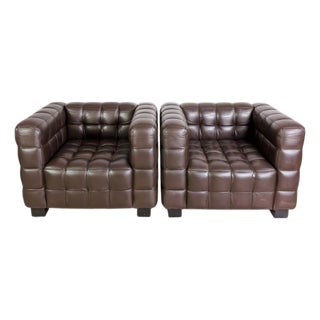 Kubus Club Chair in Leather by Josef Hoffmann for Wittmann For Sale