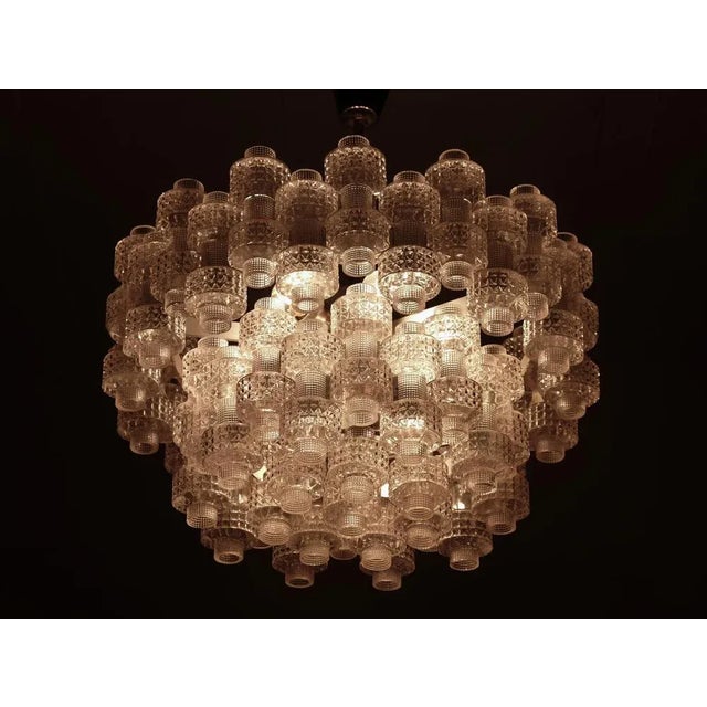 Silver Large Festival Chandelier attributed to Gert Nyström for Orrefors, 1950s For Sale - Image 8 of 12