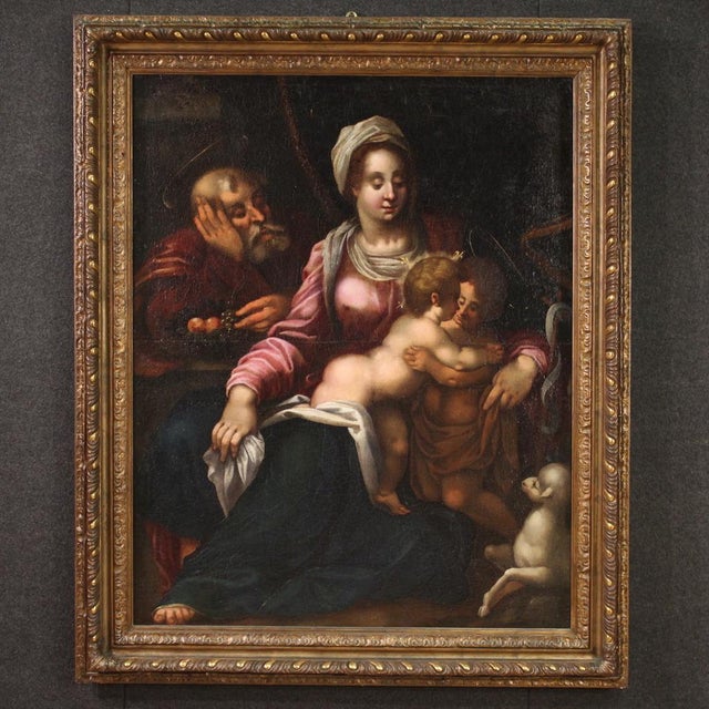 Tuscan School Artist, Holy Family, 1570, Oil on Canvas, Framed For Sale - Image 16 of 16