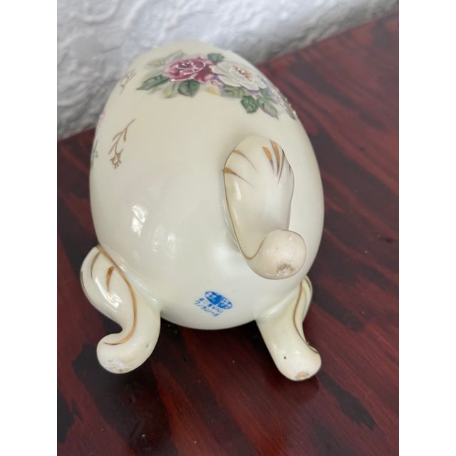 Victorian Mid Century Japanese Porcelain Cracked Egg Vase With Roses For Sale - Image 3 of 4