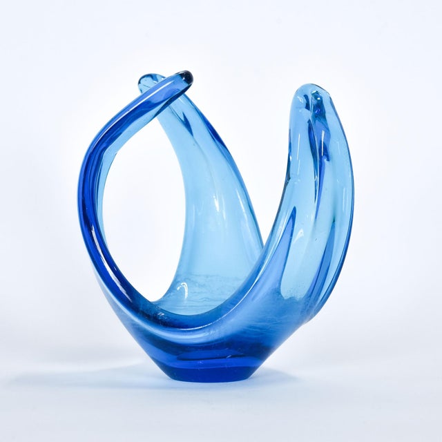 1960s Spanish Blue Art Glass Sculpture, Likely by Viartac For Sale In Boston - Image 6 of 12