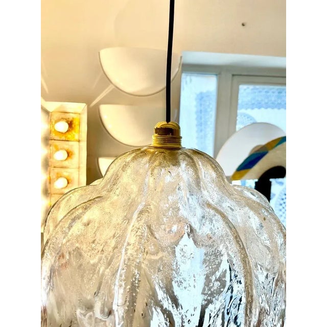 Glass Italian Mazzega Pendant with Glass Murano, 1970 For Sale - Image 7 of 9
