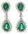 1.3ctw Emerald and Diamond Pear Dangle Earrings, 14k White Gold, Length .75 In, A Pair For Sale