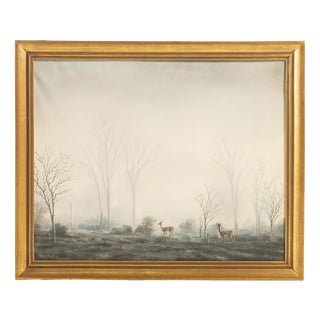 Albano Neves E Sousa, African Landscape with Animals, 1965, Oil on Canvas For Sale
