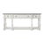 French Country Distressed White Console Table With Dark Wood Top For Sale