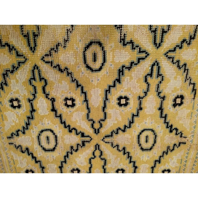 Vintage French Area Rug, Hand-Knotted Wool, Allover Geometric Design, Tan & Black, 6x9 For Sale - Image 14 of 17