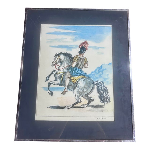 Vintage Giorgio De Chirico Giorgio De Chirico (1888–1978) – Il Cavaliere Solitario – Color Lithograph, Framed For Sale
