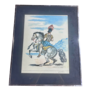 Vintage Giorgio De Chirico Giorgio De Chirico (1888–1978) – Il Cavaliere Solitario – Color Lithograph, Framed