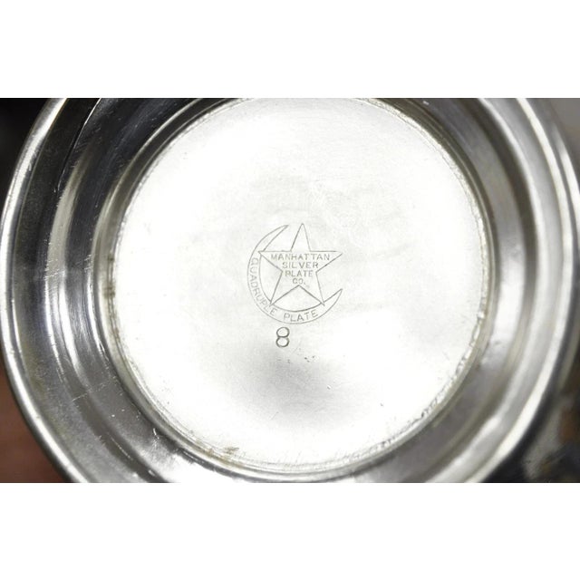 Antique Manhattan Silver Plate Co Silver Plated Tea Serving Set - 4pc Set For Sale - Image 10 of 12