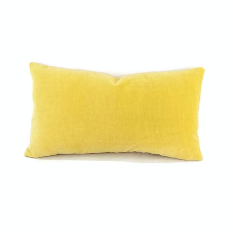Bellagio Lemon Velvet Lumbar Pillow Cover Chairish
