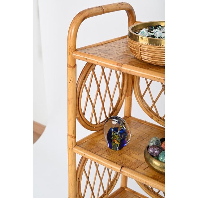 Italian 4-Shelf Bookcase in Bamboo and Rattan by Vivai del Sud, 1970s For Sale - Image 16 of 18