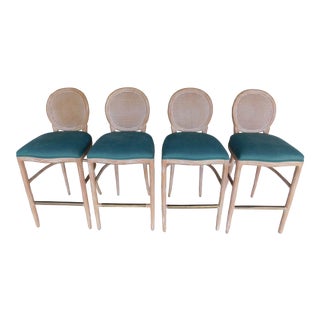 Shelby Williams French Country Set of 4 Bar Stools For Sale