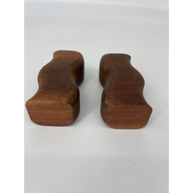 Brown Rustic Swizzle Wooden Candleholders - A Pair For Sale - Image 8 of 8