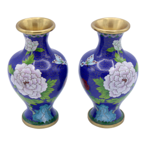 Mid 20th Century Asian Cloisonné Enameled Vases