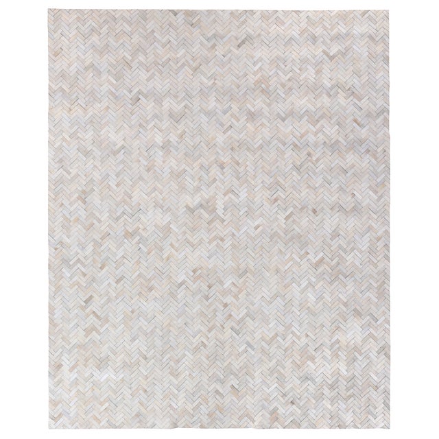 Ivory Exquisite Rugs Willoughby Patchwork Leather Ivory - 8'x11' For Sale - Image 8 of 8