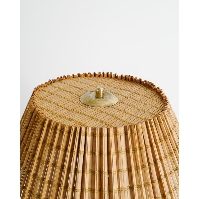 Finnish Mid-Century White 30-058 Floor Lamp with Rattan by Lisa Johansson-Papé, 1940s For Sale - Image 9 of 10