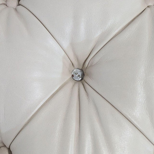 Elite Leather Mila Company Modern 3-Seat Tufted White Leather Sofa For Sale - Image 9 of 9