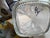 Square bodied clear glass pitcher. Thick pressed glass walls. Textured ridged base. Wide comfortable handle. Modern...