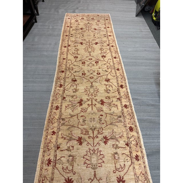 2ft 8in × 9ft 6in Pakistani Afghan Oushak Runner Rug For Sale - Image 4 of 12