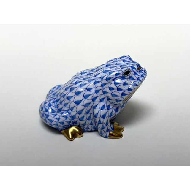 Herend Hand-Painted Toad No. 5321 in Blue For Sale In Raleigh - Image 6 of 11