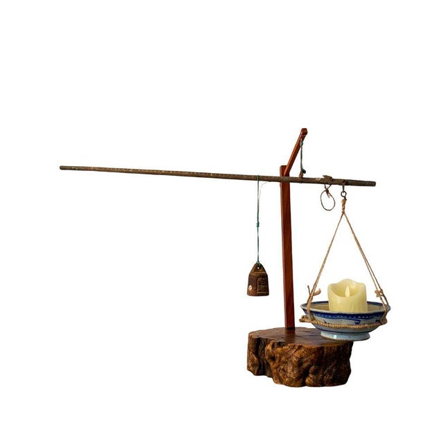 Chronometer of Light — Philosophical Sculptural Lamp With Antique Chinese Scale Beam For Sale - Image 9 of 9