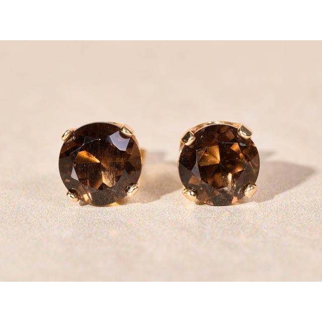 The Fairbanks Ranch 14K Gold Smokey Quartz Stud Earrings. Crafted in 14 karat yellow gold, these simple stud earrings are...