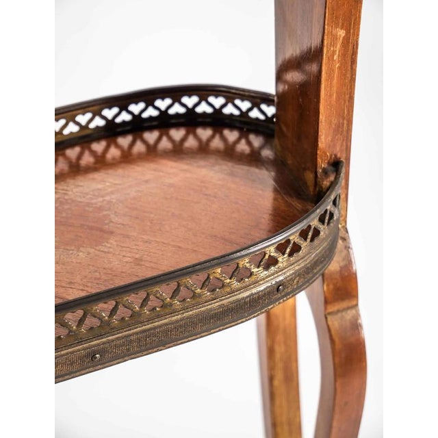 Brown Antique Side Table in Marble and Brass, 1920s For Sale - Image 8 of 16