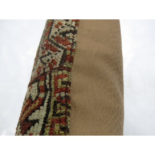 Late 20th Century Rustic Persian Rug Pillow For Sale - Image 5 of 5