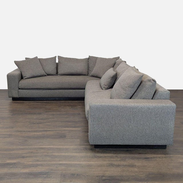 Modern Rene Cazares Salvatore Modern Gray Fabric Sectional Sofa With Cushions For Sale - Image 3 of 9