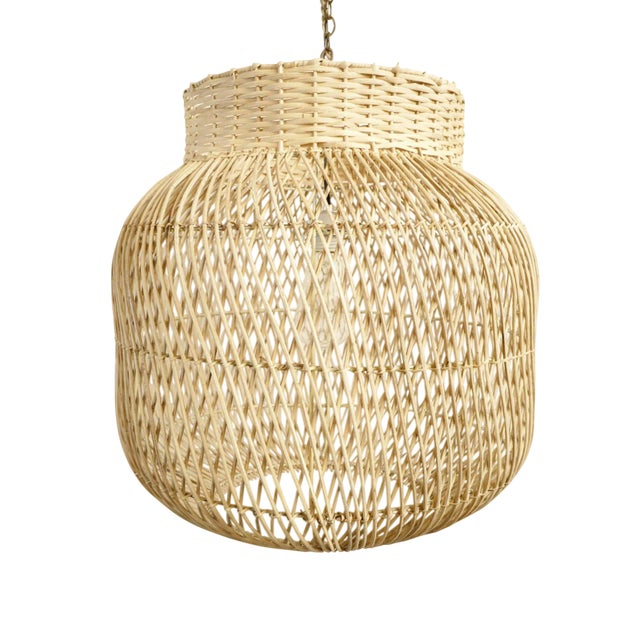 Natural Wicker Jar Lantern For Sale