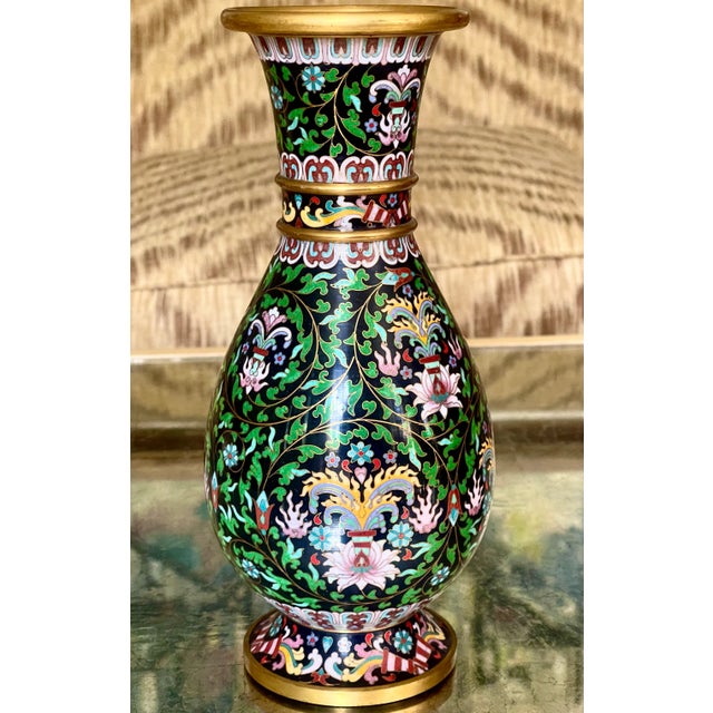 Chinoiserie Cloisonné Colorful Vase For Sale - Image 9 of 11