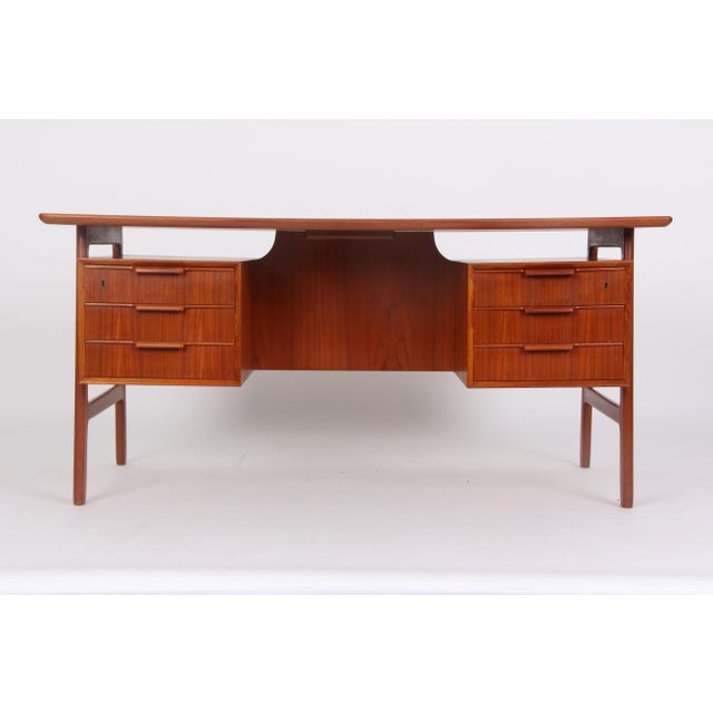 Danish Teak Model 75 Desk by Gunni Omann for Omann Jun, 1960s For Sale - Image 17 of 17