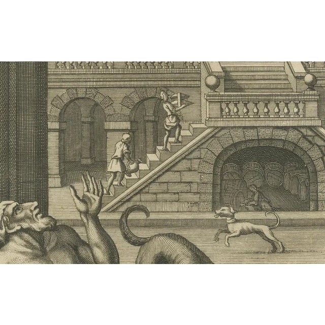 The Rich Glutton and Lazarus, Luke XVI Biblical Scene, 1735, Engraving For Sale - Image 3 of 10