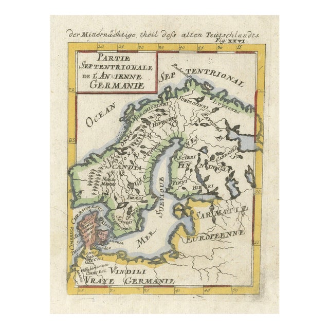 Antique Map of Scandinavia, Ancient Germania, Mallets Description of the Universe, 1683 For Sale