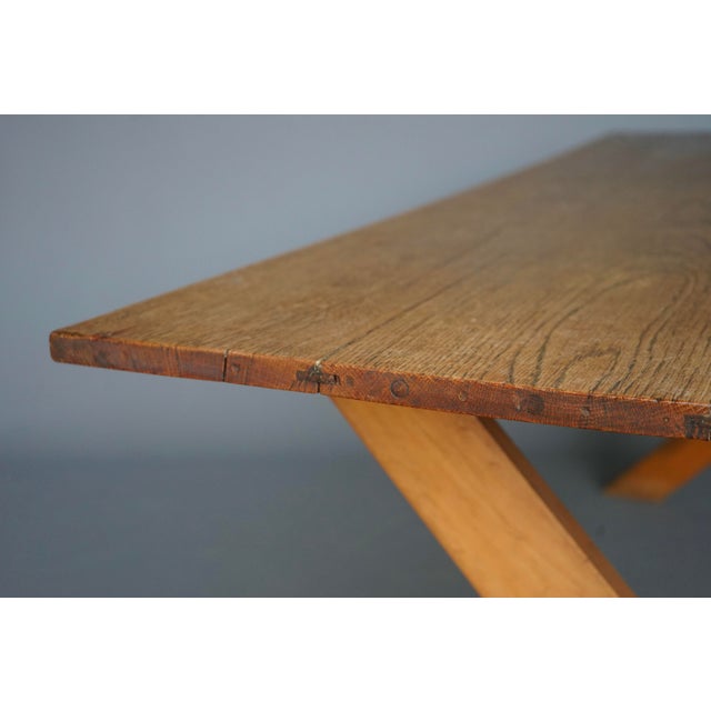 Rustic Farmhouse Dining Table in Cherry and Oak, 1940s For Sale - Image 13 of 17
