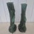 Royal Haeger Royal Haeger Pottery Leaping Gazelle ~ Green Pottery Vase [ Pair] 1950s For Sale - Image 4 of 5