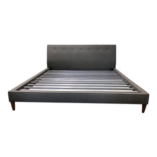Room & Board Button Tufted Platform King Bed For Sale