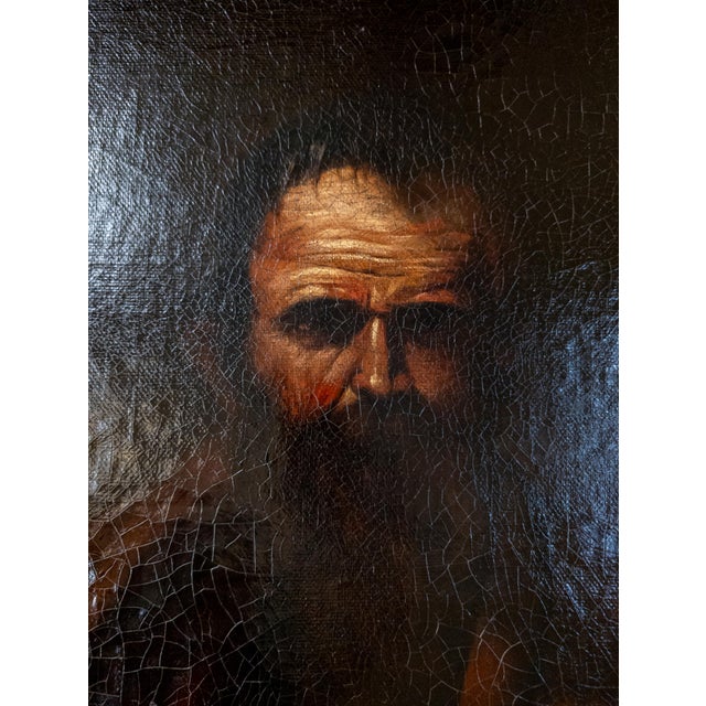 18th Century Italian Old Master Portrait Painting of Saint Matthew After Jusepe De Ribera For Sale - Image 10 of 12