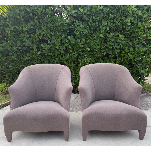 Gray Vintage John Hutton for Donghia Lounge Chairs, Pair For Sale - Image 8 of 13