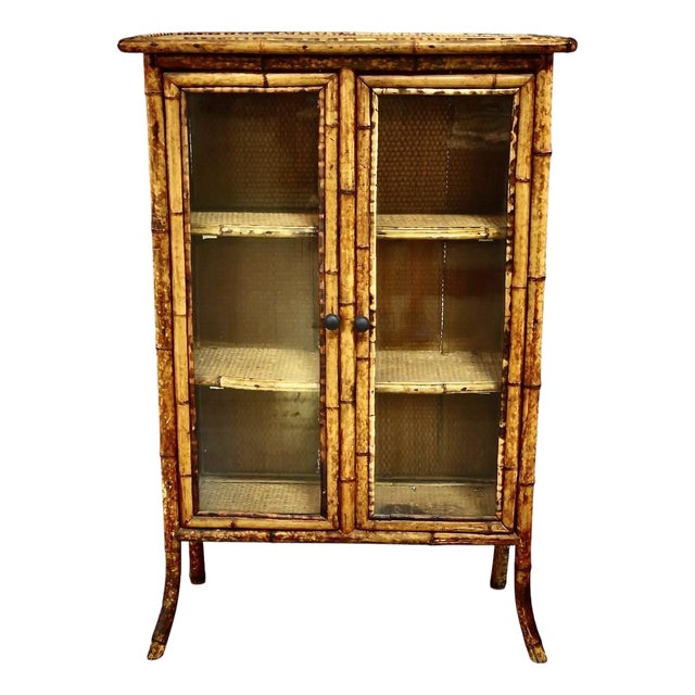 English Victorian Glazed Bamboo Bookcase, C. 1880-1900 For Sale