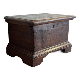Rare Early 18th Century Italian Walnut Chest/Trunk For Sale