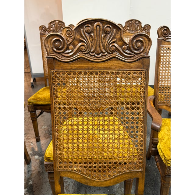 Jessup Furniture Vintage Spanish Mediterranean Cane-Back Dining Chairs, Set of Eight For Sale In San Francisco - Image 6 of 12