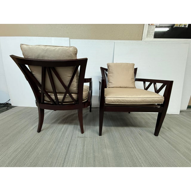Barbara Barry for Baker Furniture Double X Armchairs, Pair For Sale In San Francisco - Image 6 of 12