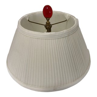 Mid 20th Century Custom Silk Lamp Shade Clip on & Ruby Red Finial For Sale