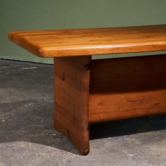 1960s Architectural Forme Libre Writing Desk in Pine by Charlotte Perriand, France For Sale - Image 5 of 13