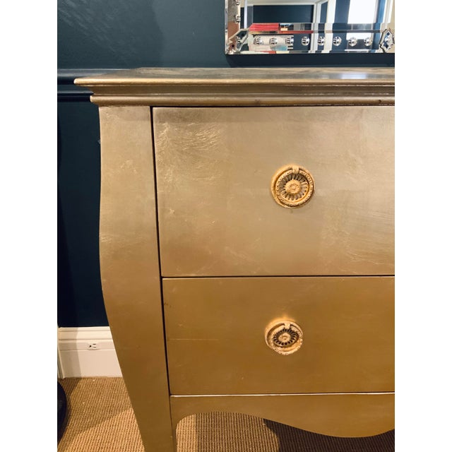 Modern Silver Leaf Finished Bombe Chest of Drawers Chairish